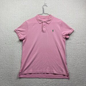 Polo Ralph Lauren Pink Polo Shirt Mens Short Sleeve Classic Fit Green Logo Read